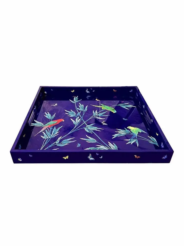 Plateaux - Plateau Carré en Laque — Jardin des Merveilles - PARADISIO IMAGINARIUM