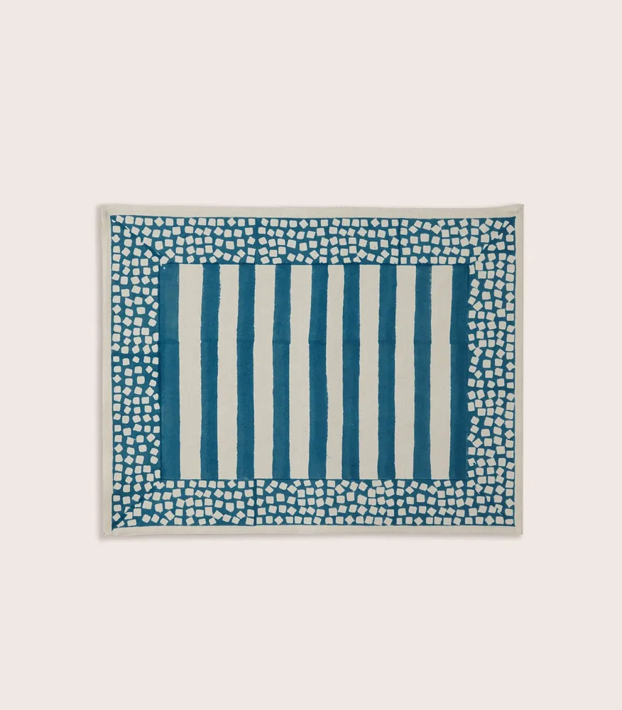 Placemats - LATHI Pale Blue placemat - JAMINI BY USHA BORA