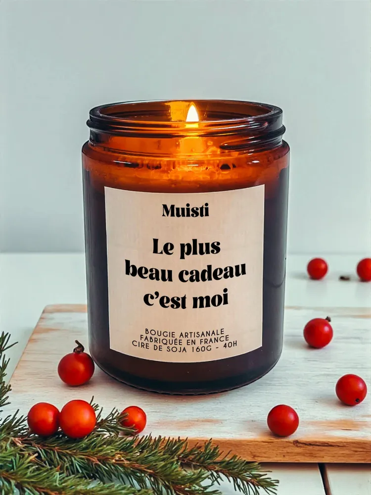 Decorative objects - Scented Candle - The most beautiful gift is me - White Musk - 160g - MUISTI