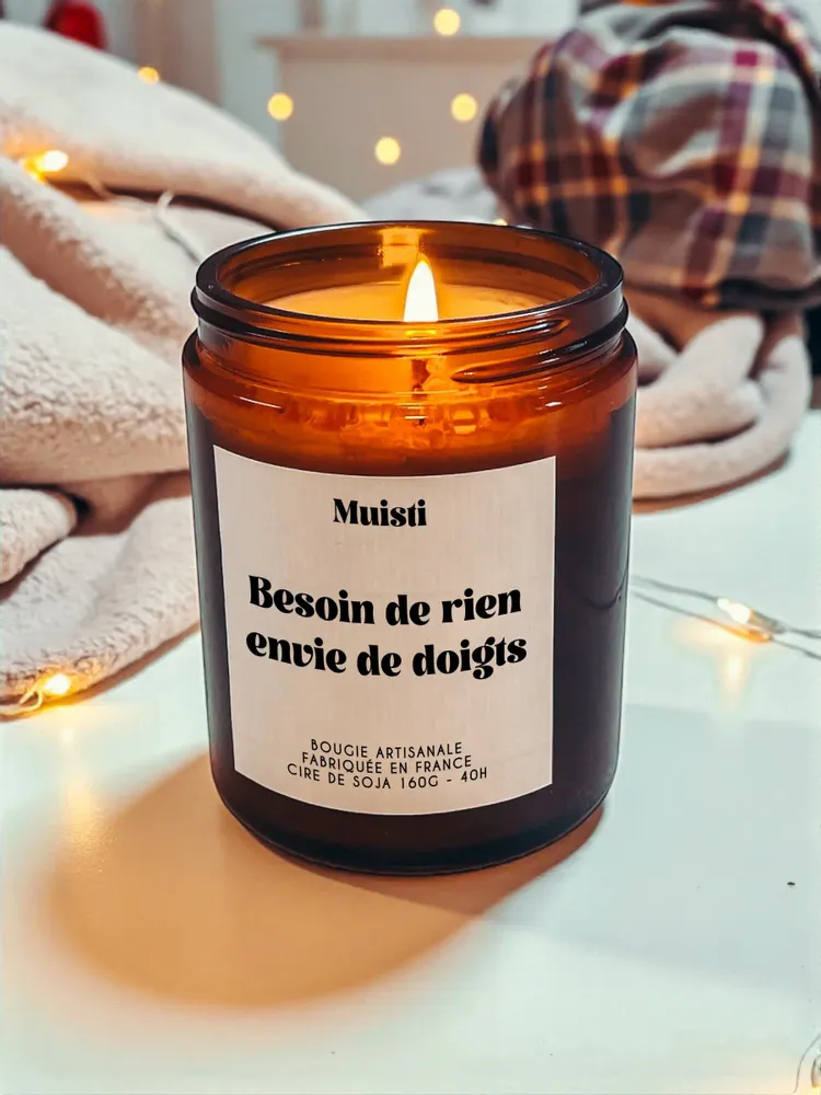 Objets de décoration - Bougie Parfumée - Besoin de rien envie de doigts - Musc blanc – 160g - MUISTI