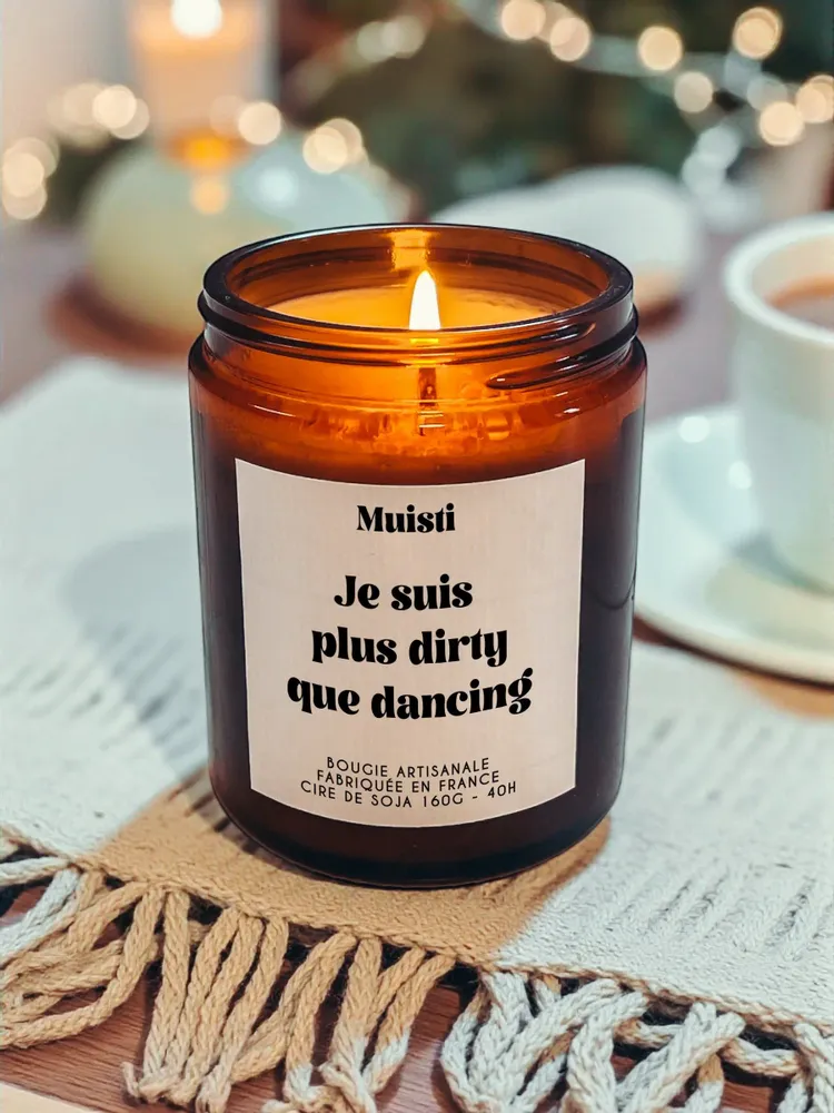 Objets de décoration - Bougie Parfumée - Je suis plus dirty que dancing - Musc blanc – 160g - MUISTI