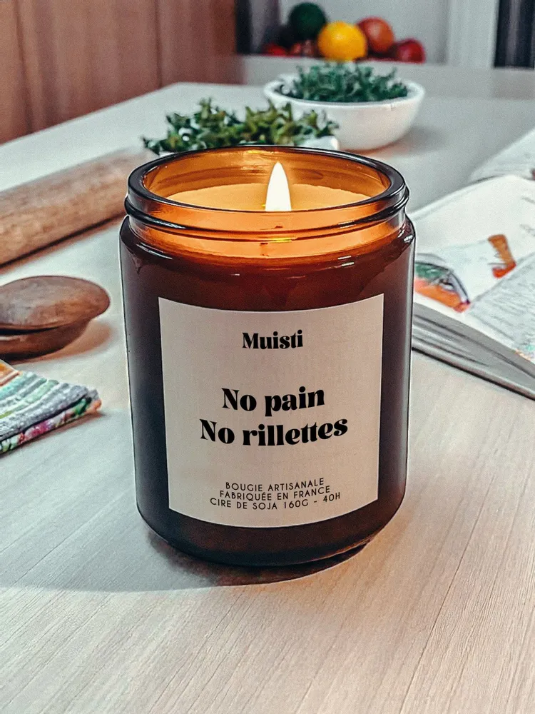 Objets de décoration - Bougie Parfumée - No pain no rillettes - Musc blanc – 160g - MUISTI