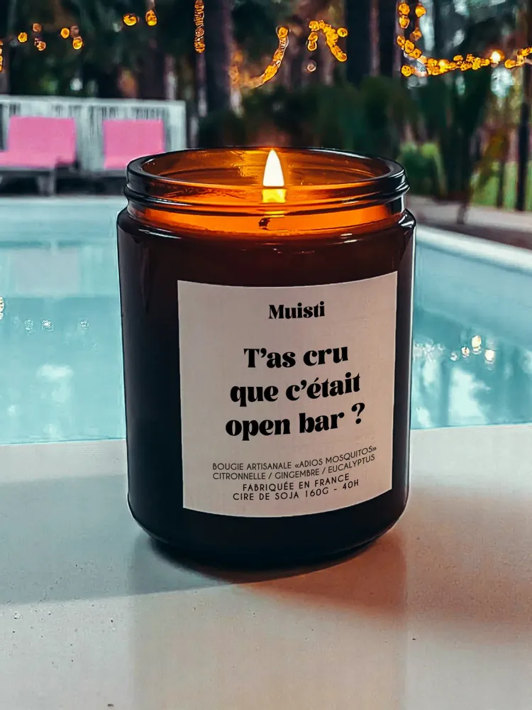 Decorative objects - Mosquito Repellent Candle - You thought it was an open bar? - Citronella - 160g - MUISTI