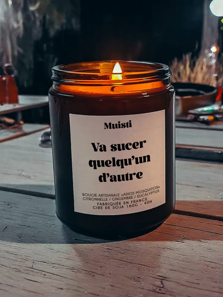 Objets de décoration - Bougie Anti-moustiques - Va sucer quelqu'un d'autre – Citronnelle – 160g - MUISTI