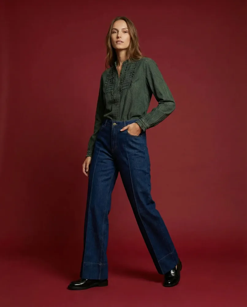 Apparel - 308 . SOLINE RUFFLE SHIRT - STELLA FOREST