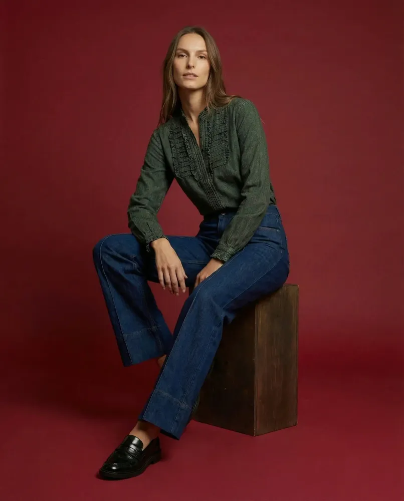 Apparel - 308 . SOLINE RUFFLE SHIRT - STELLA FOREST