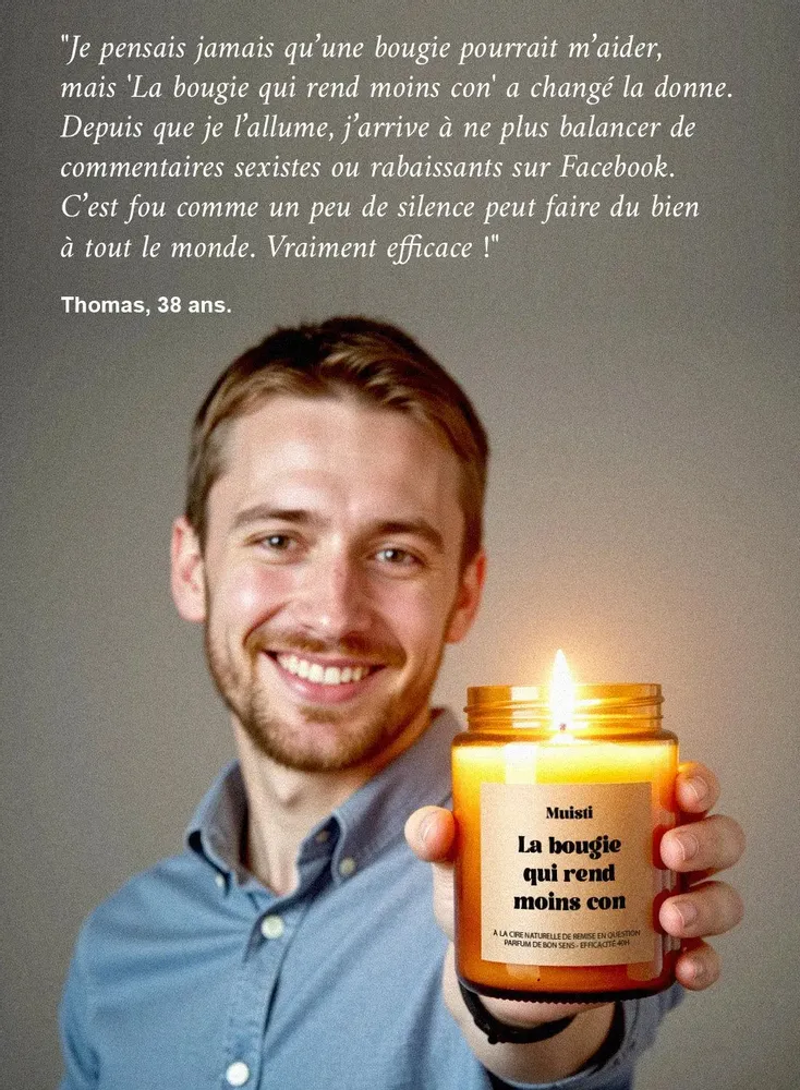 Decorative objects - Scented Candle - The candle that makes you less of an idiot - White Musk - 160g - MUISTI