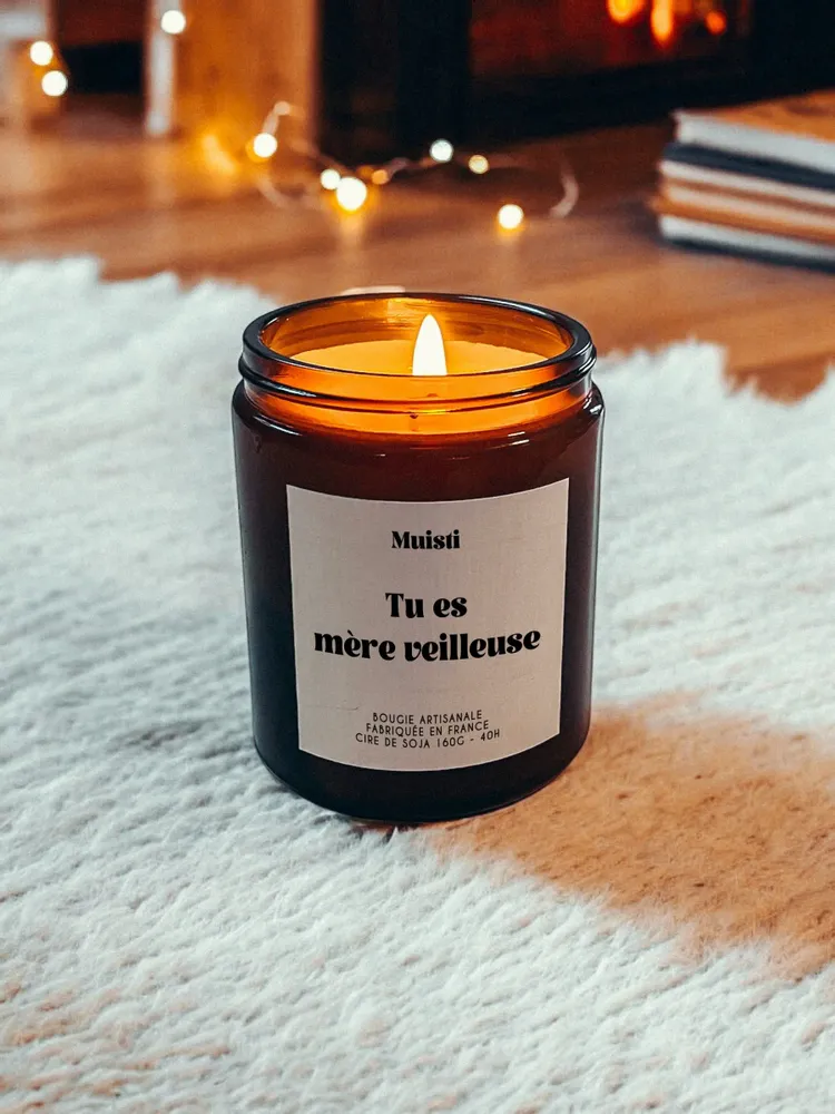 Objets de décoration - Bougie Parfumée - Tu es mère veilleuse - Musc blanc – 160g - MUISTI