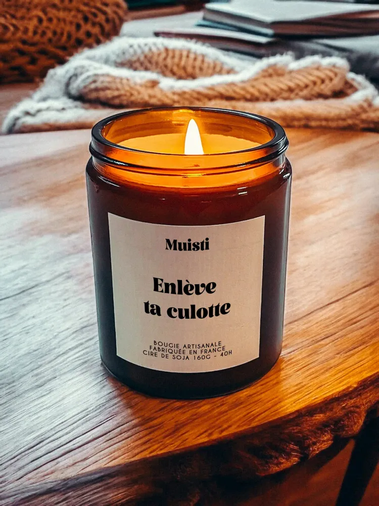 Objets de décoration - Bougie Parfumée - Enlève ta culotte - Musc blanc – 160g - MUISTI