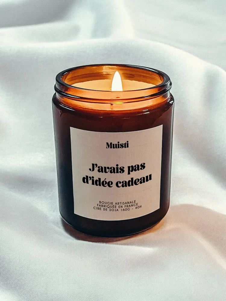 Objets de décoration - Bougie Parfumée - J'avais pas d'idée cadeau - Musc blanc – 160g - MUISTI