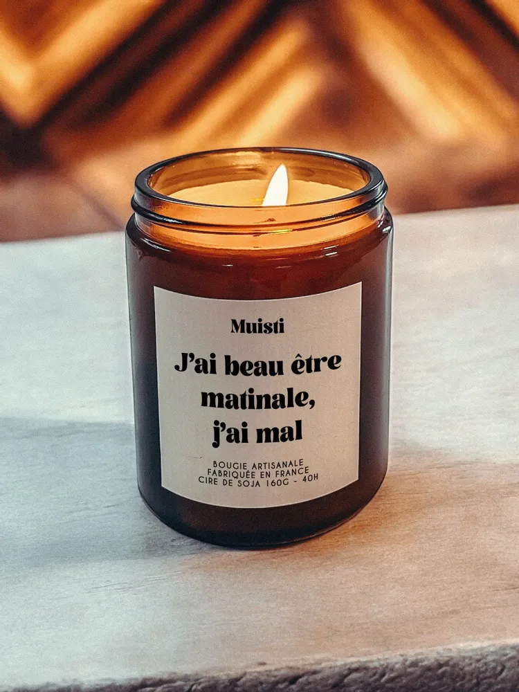 Decorative objects - Scented Candle - Even though I'm an early riser, I'm in pain - White Musk - 160g - MUISTI