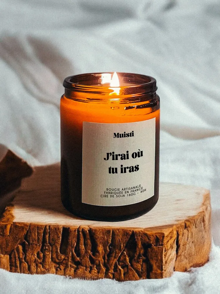 Objets de décoration - Bougie Parfumée - J'irai où tu iras - Musc blanc – 160g - MUISTI