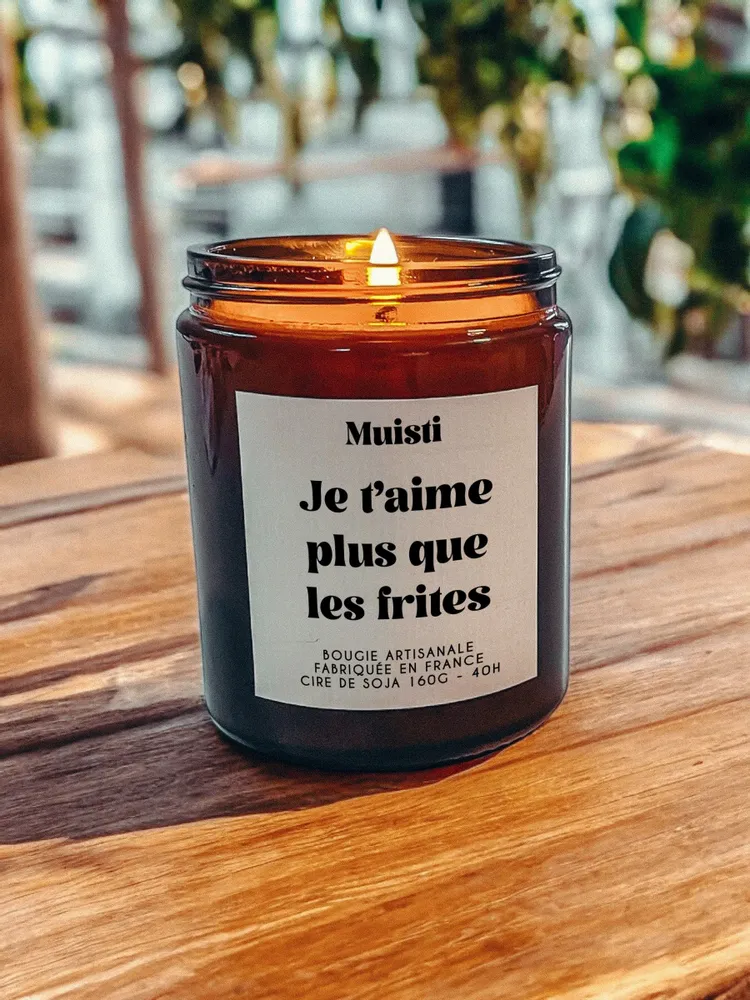 Decorative objects - Scented Candle - I love you more than fries - White Musk - 160g - MUISTI