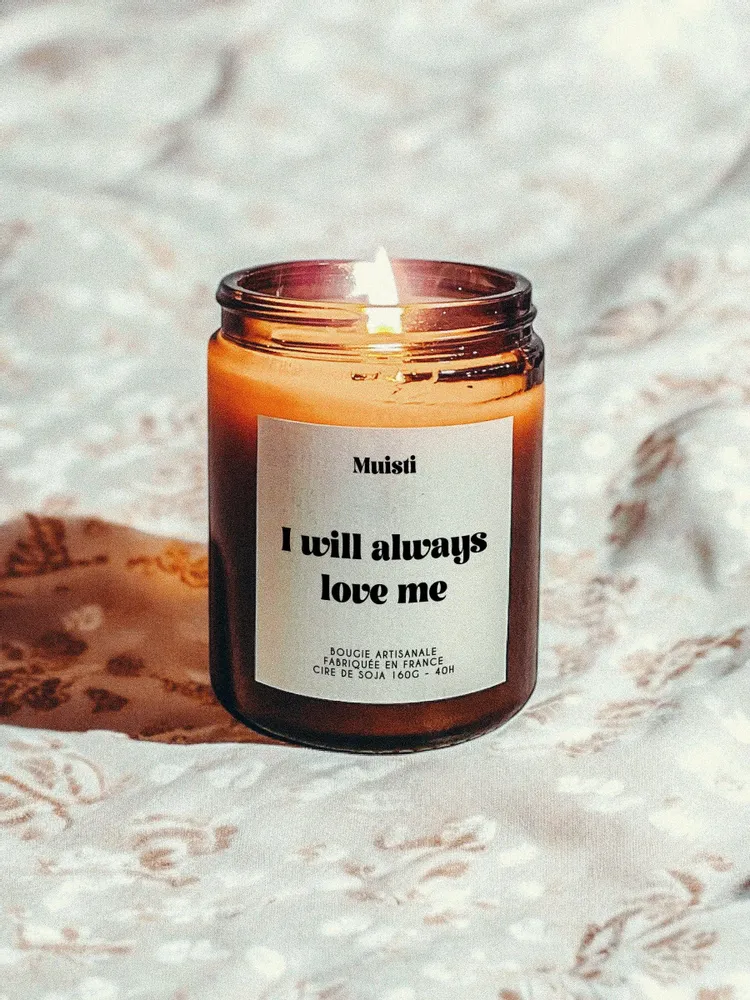 Objets de décoration - Bougie Parfumée - I will always love me - Musc blanc – 160g - MUISTI