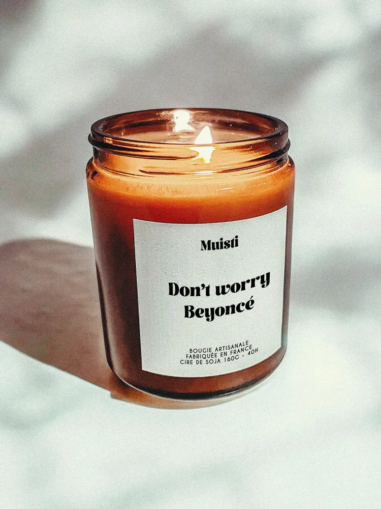Objets de décoration - Bougie Parfumée - Don't worry Beyoncé - Musc blanc – 160g - MUISTI