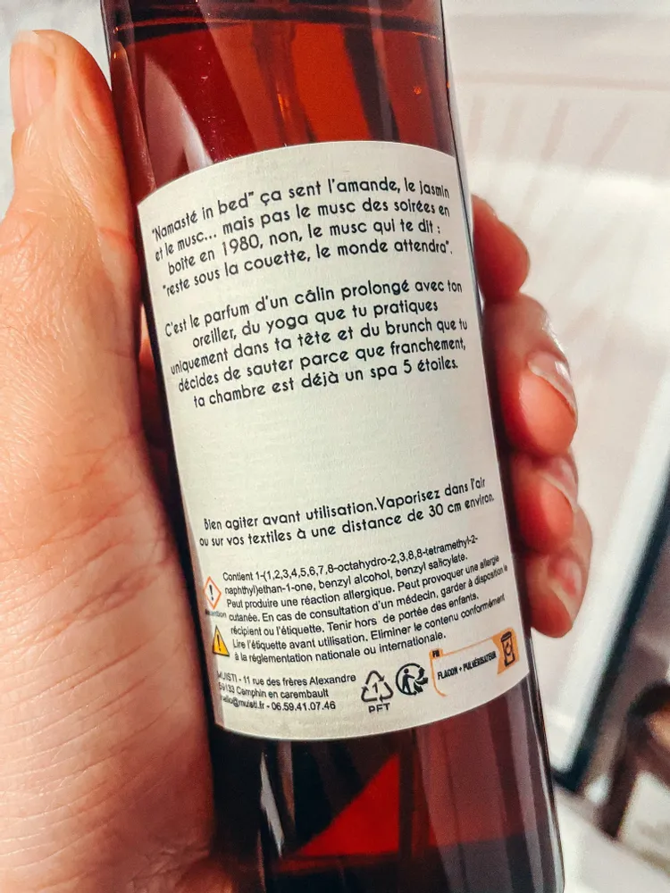 Parfums d'intérieur - Brume d'ambiance - Namasté in bed -Odeur Amande Jasmin Musc – 250ml - MUISTI