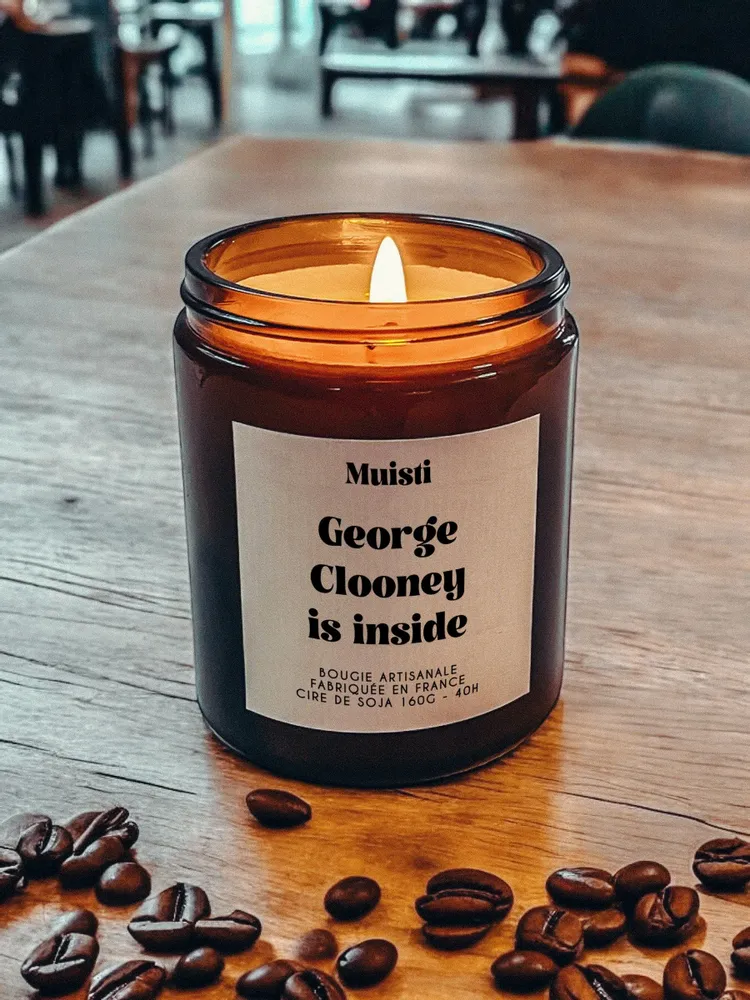 Objets de décoration - Bougie Parfumée - George Clooney is inside - Musc blanc – 160g - MUISTI
