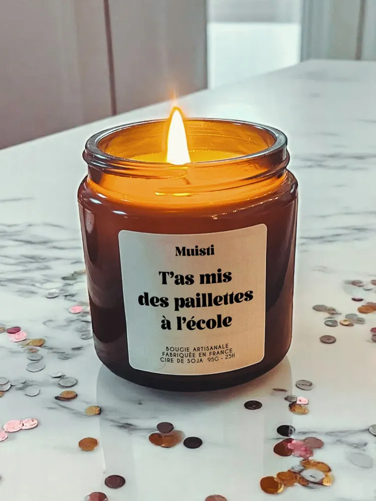 Candles - Scented Candle - You Put Glitter on School - White Musk - 95g - MUISTI