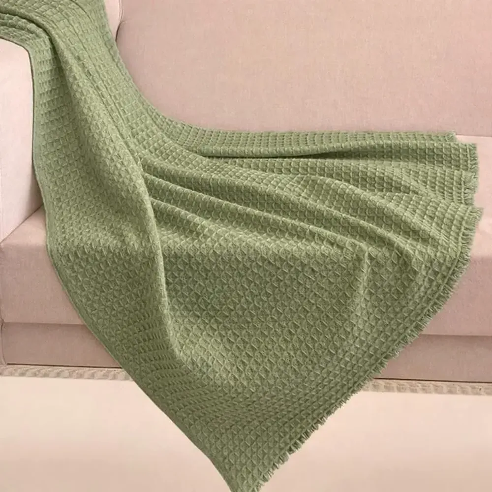 Throw blankets - Pure Cashmere Waffle Throw Blanket - Kai - PASHMA