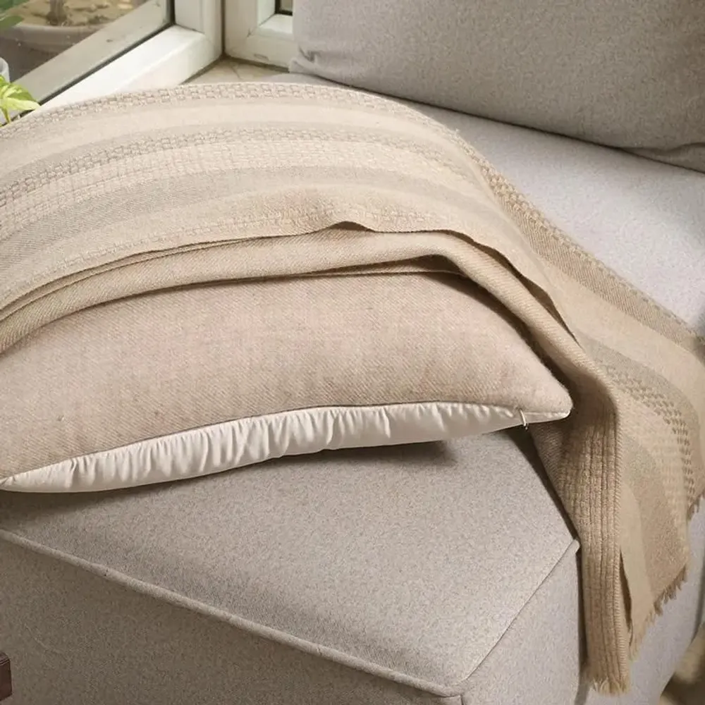 Throw blankets - Basketweave Cashmere throw : Caroline - PASHMA