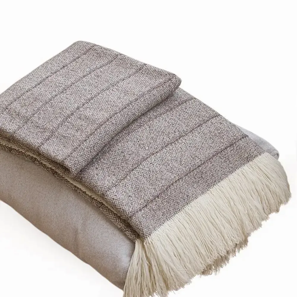 Throw blankets - Cotton Wool Speckled Throw : Edward - PASHMA