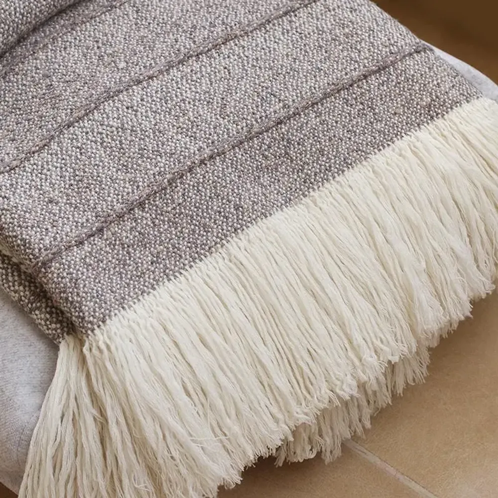 Throw blankets - Cotton Wool Speckled Throw : Edward - PASHMA