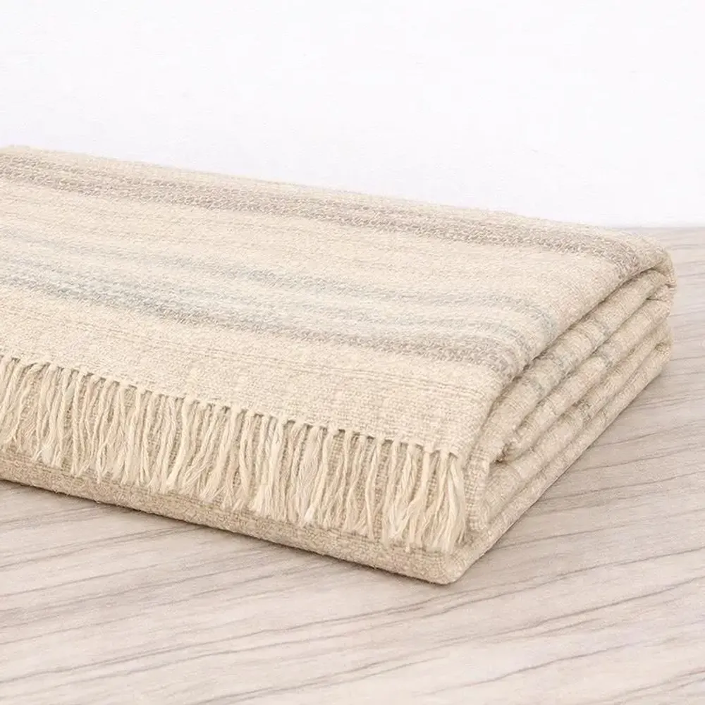 Throw blankets - Cotton Wool Space Dyed Throw : Flora - PASHMA