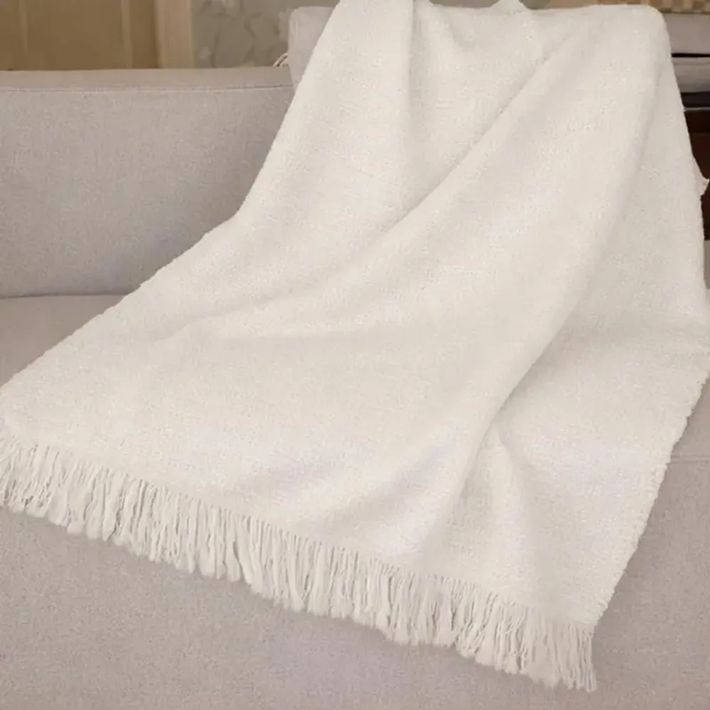 Throw blankets - Cotton Wool Space Dyed Throw : Flora - PASHMA