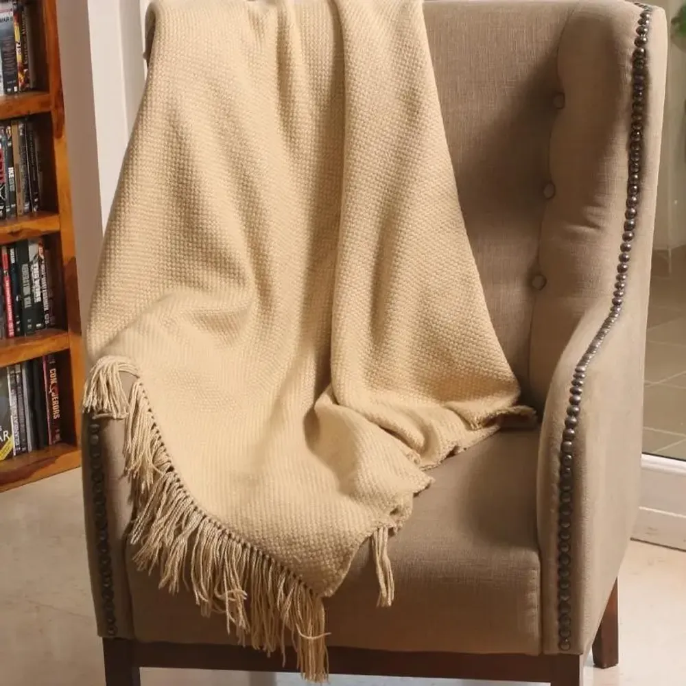 Throw blankets - Wool Basket Throw : Alaia - PASHMA