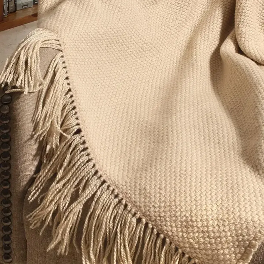 Throw blankets - Wool Basket Throw : Alaia - PASHMA