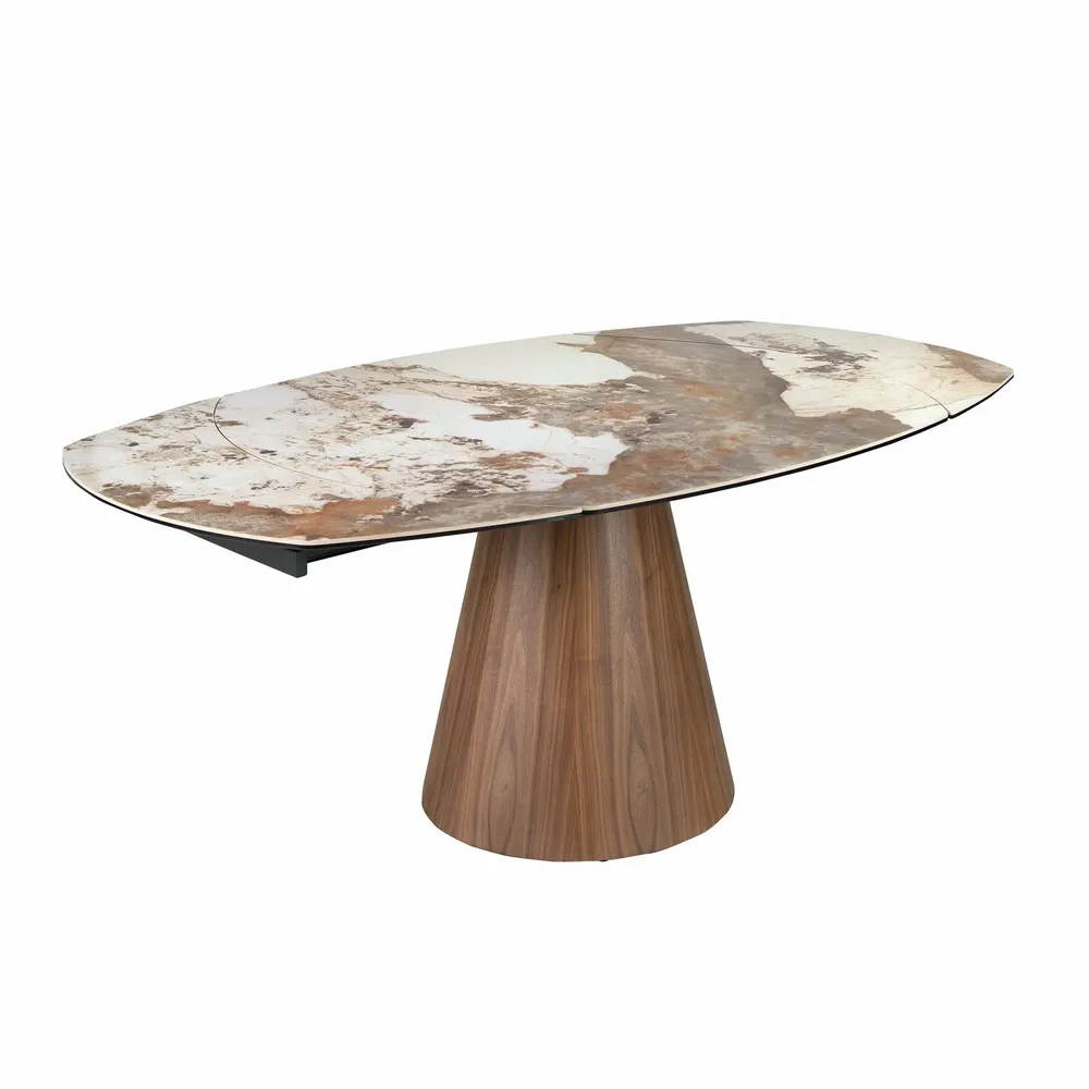 Tables Salle à Manger - Table de salle à manger extensible ovale en forme de tonneau en marbre - ANGEL CERDÁ