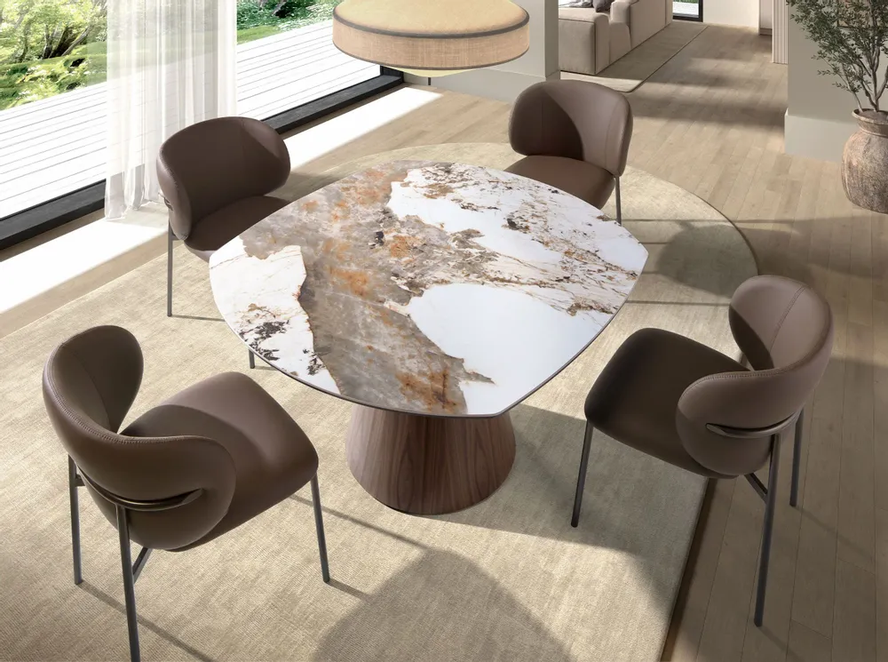 Tables Salle à Manger - Table de salle à manger extensible ovale en forme de tonneau en marbre - ANGEL CERDÁ
