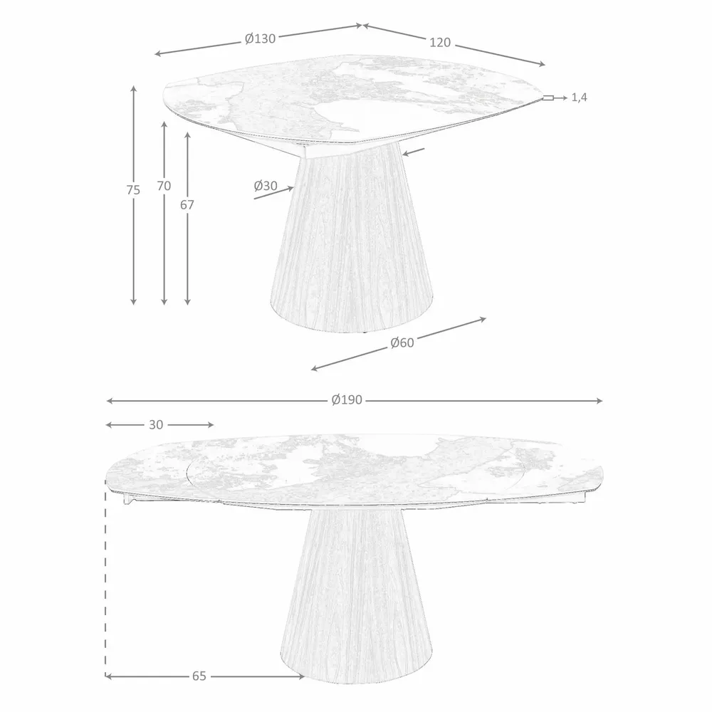Tables Salle à Manger - Table de salle à manger extensible ovale en forme de tonneau en marbre - ANGEL CERDÁ