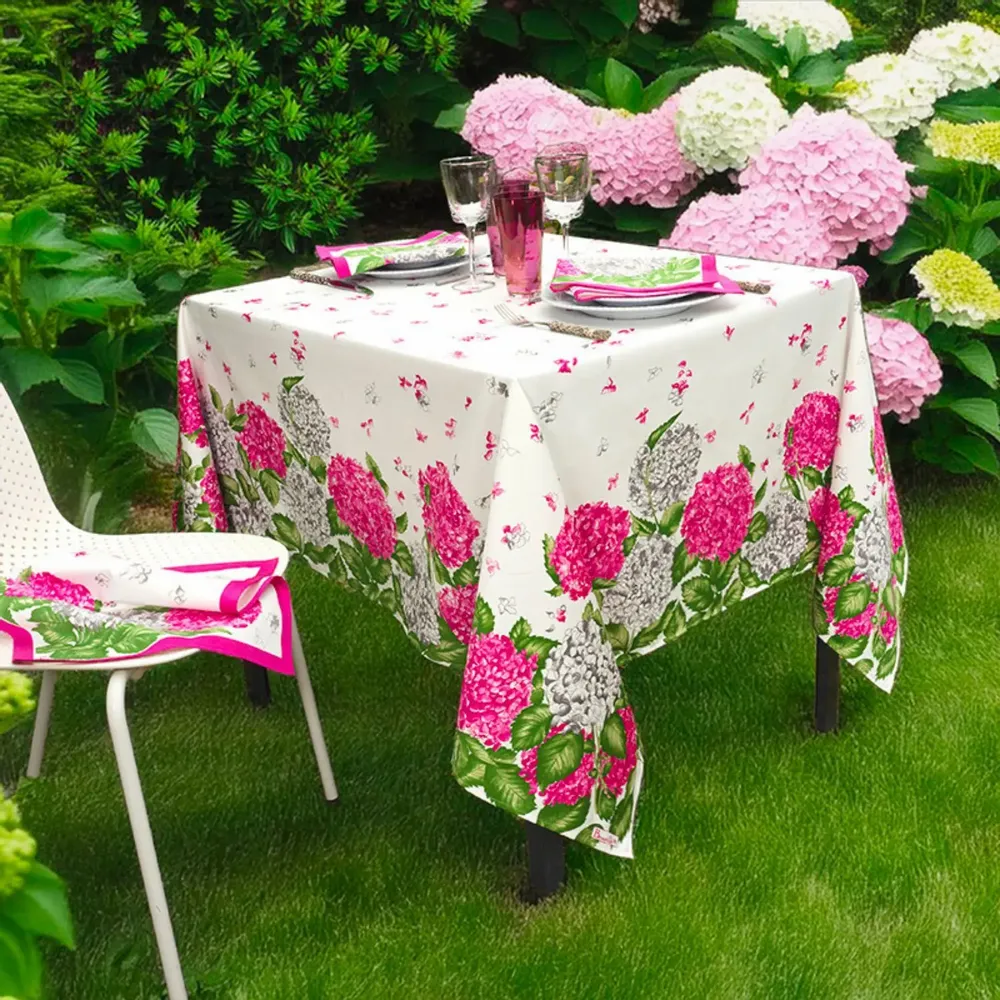Table linen - Hydrangeas tablecloth - BEAUVILLÉ