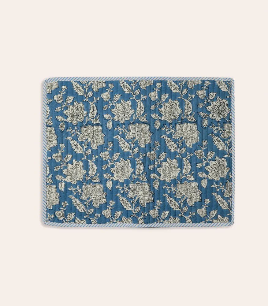 Sets de table - Set de table matelassé RANG Light Blue - JAMINI BY USHA BORA