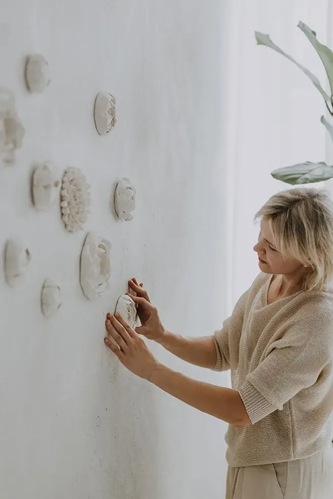 Fresques décoratives - Ensemble de 10 décorations murales en plâtre - DABA DECO