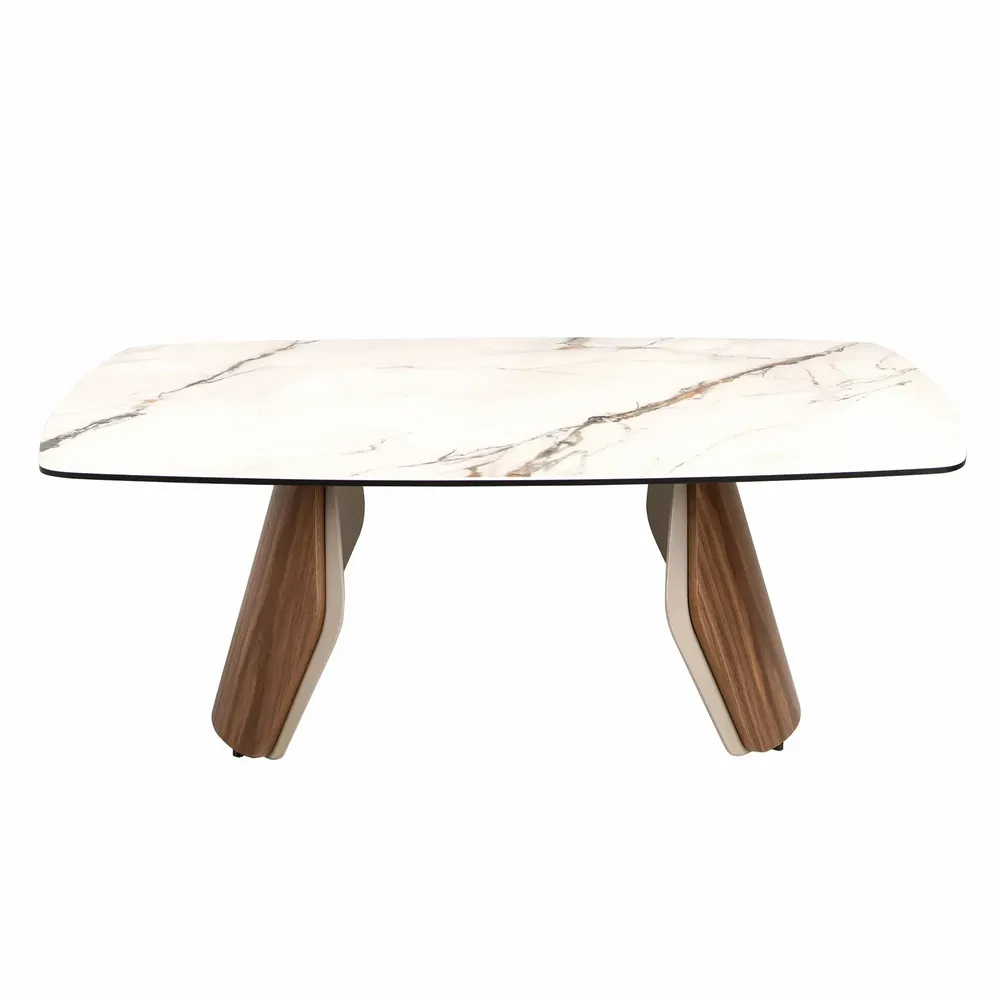 Coffee tables - Oval barrel-shaped coffee table, made of marble and steel . - ANGEL CERDÁ