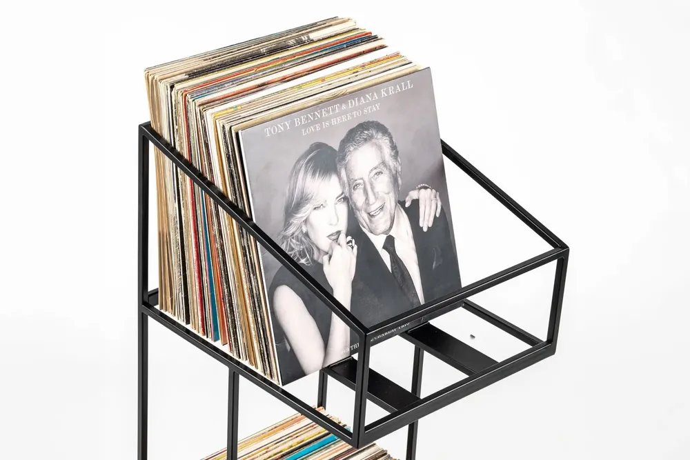 Chariots - Chariot à disques vinyles, style carte d'achat. - DESIGN ATELIER ARTICLE