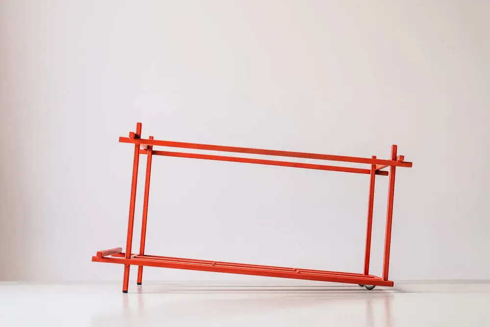 Boîtes de rangement  - Caisse mobile pour disques vinyles : porte-disques moderne à roulettes - DESIGN ATELIER ARTICLE