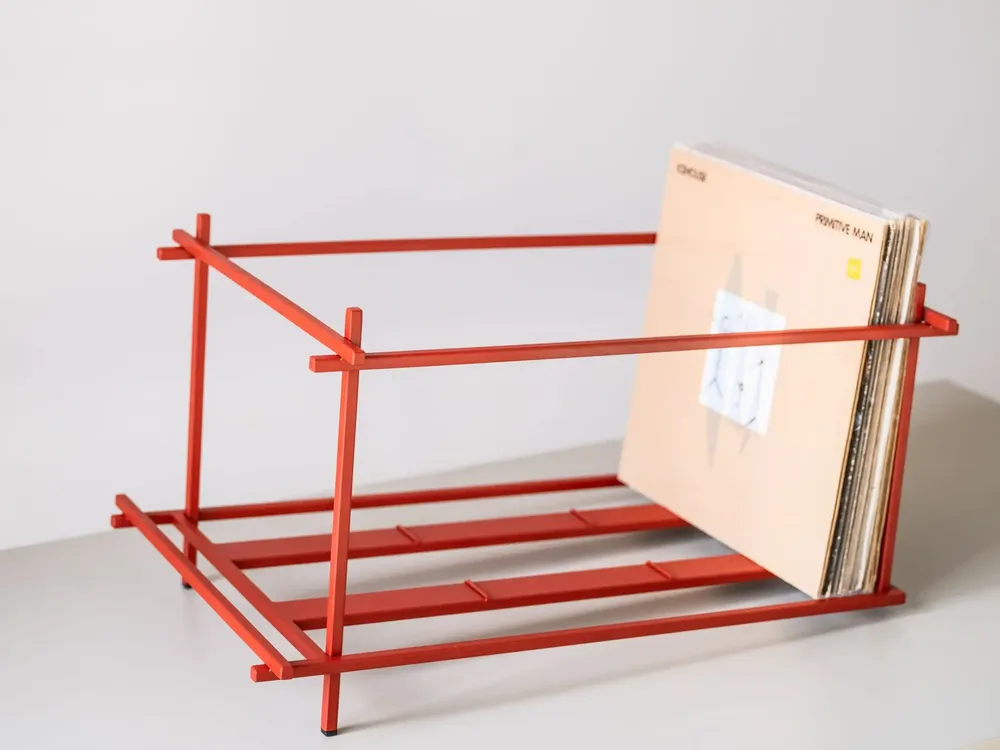 Boîtes de rangement  - Caisse mobile pour disques vinyles : porte-disques moderne à roulettes - DESIGN ATELIER ARTICLE