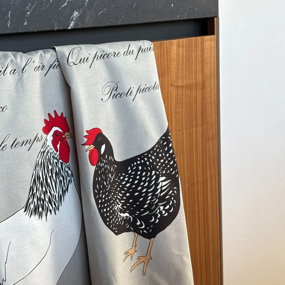 Tea towel - Picoti Poules et Coqs tea towel - BEAUVILLÉ
