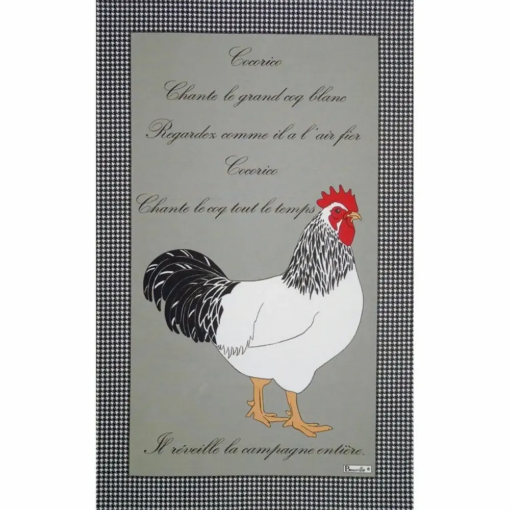 Tea towel - Picoti Poules et Coqs tea towel - BEAUVILLÉ