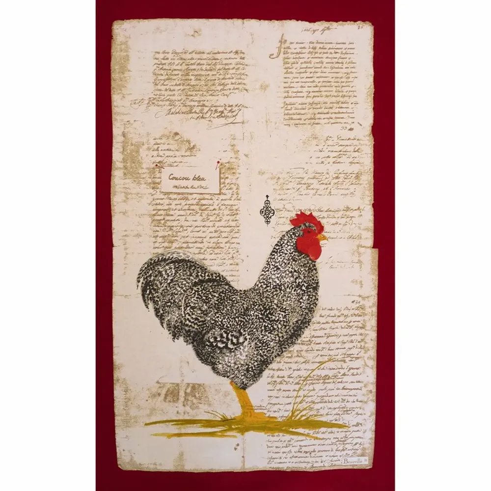 Tea towel - Literary chicken and rooster tea towel - BEAUVILLÉ