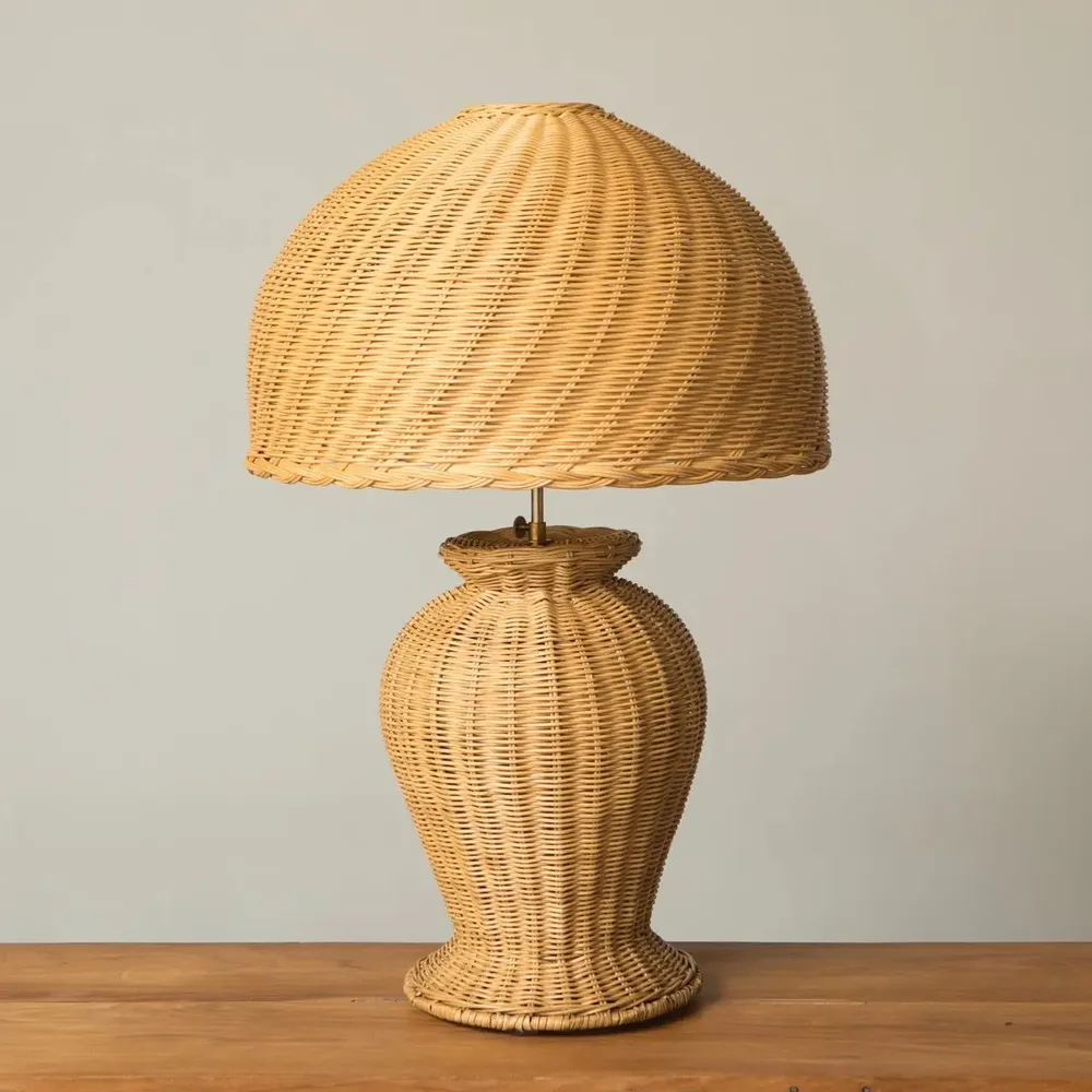 Table lamps - ISABELLA RATTAN BASE TABLE LAMP - MAHE HOMEWARE
