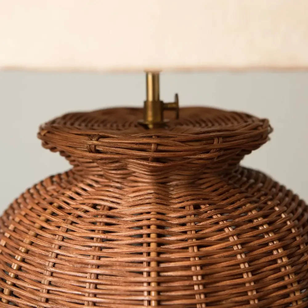 Table lamps - ISABELLA RATTAN BASE TABLE LAMP - MAHE HOMEWARE