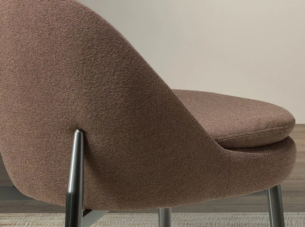 Chaises - Chaise en tissu marron foncé - ANGEL CERDÁ