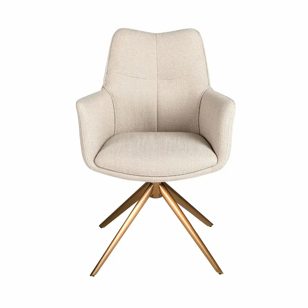 Chaises - Chaise pivotante en tissu crème - ANGEL CERDÁ