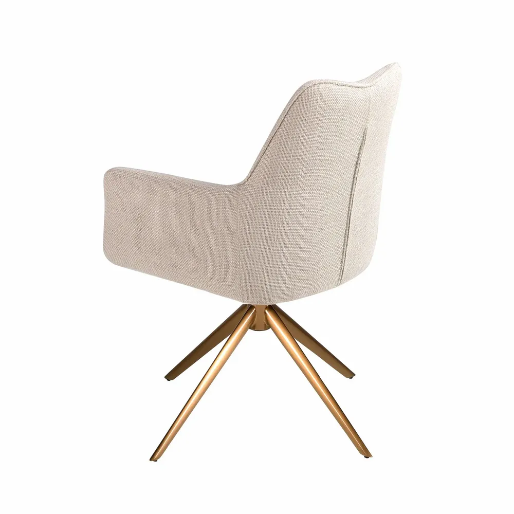 Chaises - Chaise pivotante en tissu crème - ANGEL CERDÁ