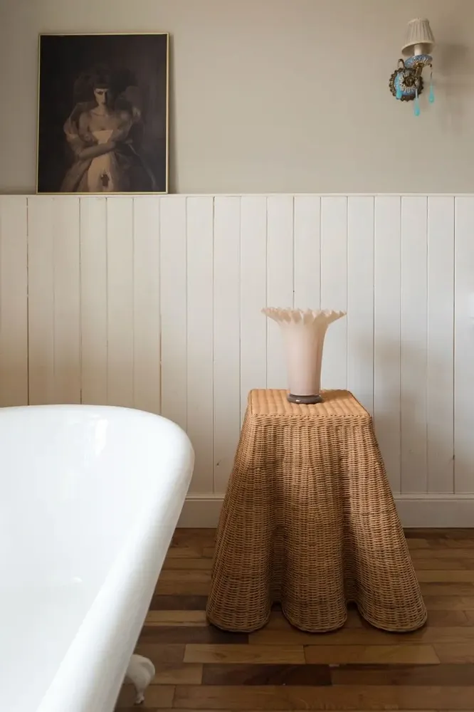 Other tables - Cordoba Scalloped Rattan Side Table - MAHE HOMEWARE