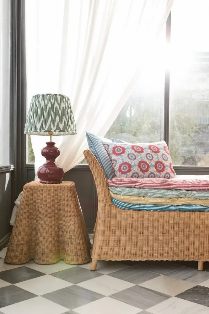 Other tables - Cordoba Scalloped Rattan Side Table - MAHE HOMEWARE